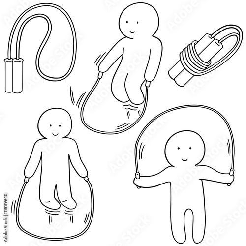 vector set of people jumping rope