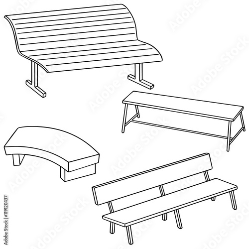 vector set of bench