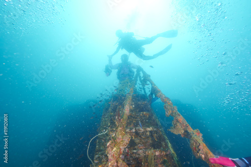 Divers and Marine shipwreck