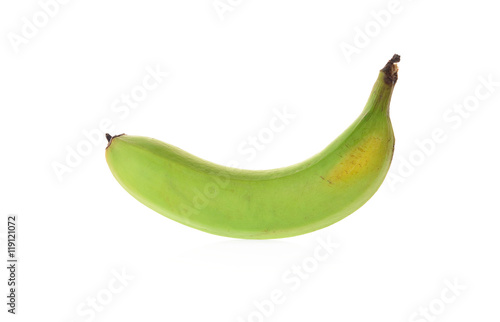 the green banana on white background