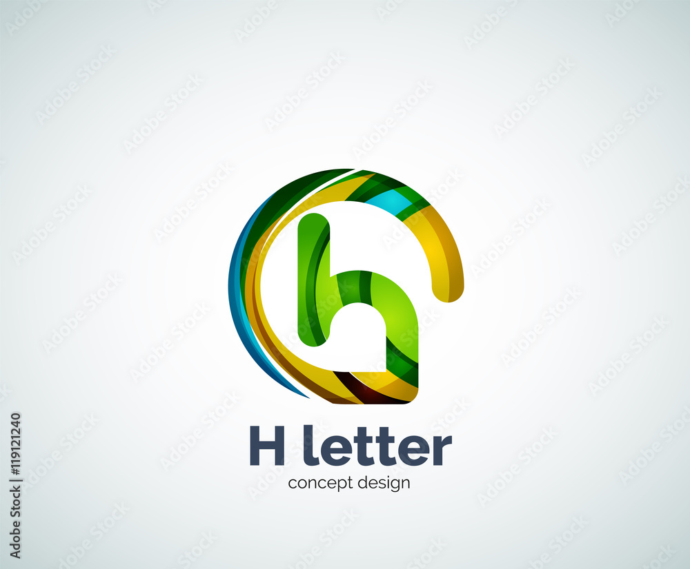 Obraz premium Abstract H geometric letter logo template