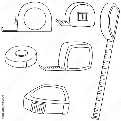 vector set of measuring tape