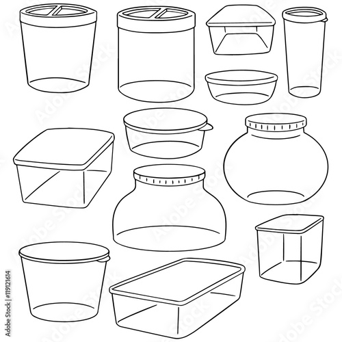 vector set of plastic container