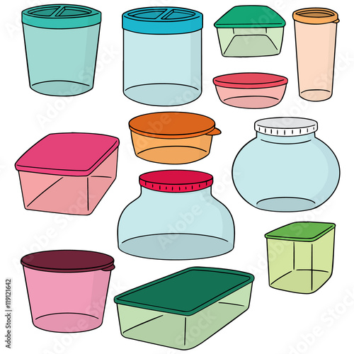 vector set of plastic container