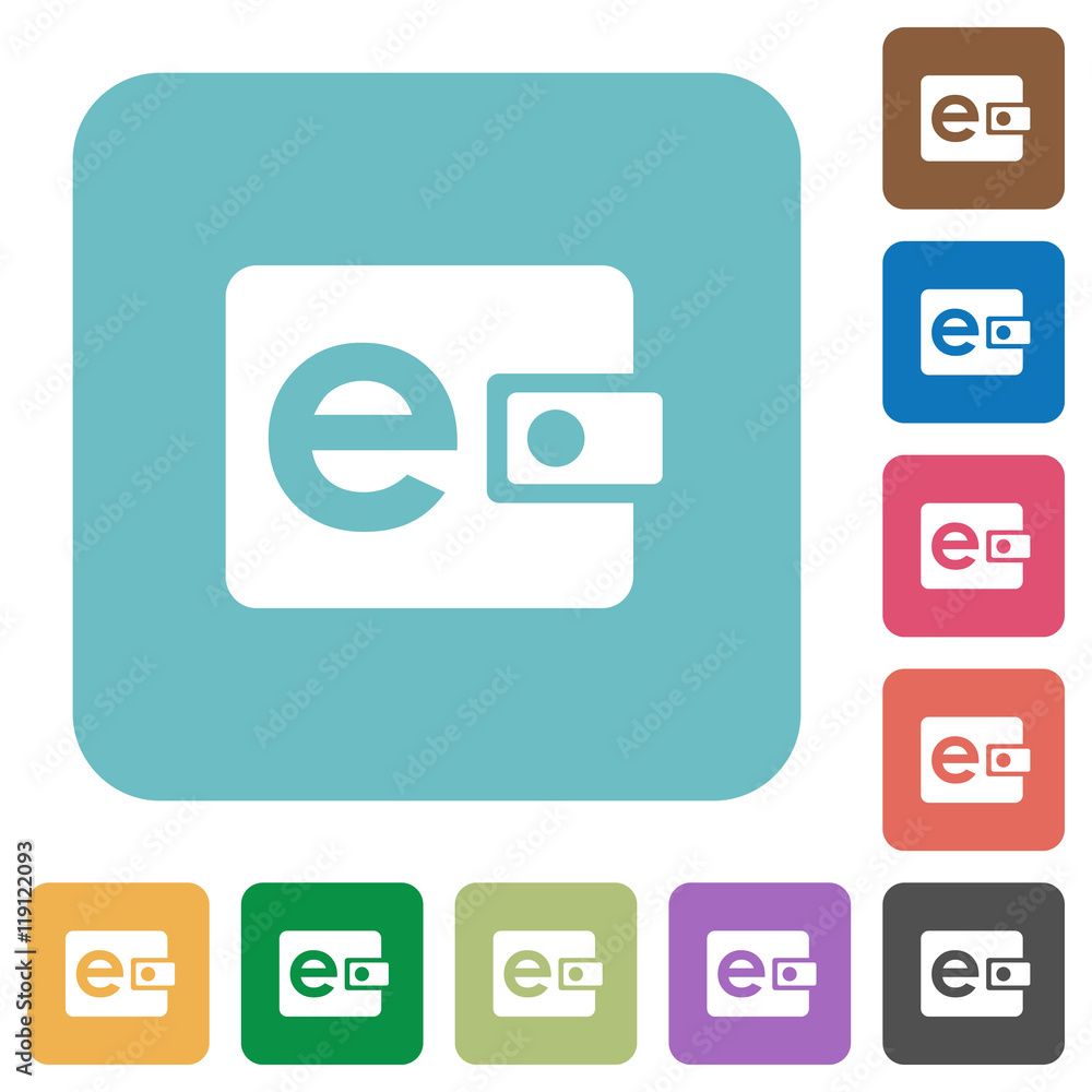 Flat e-wallet icons Flat e-wallet icons