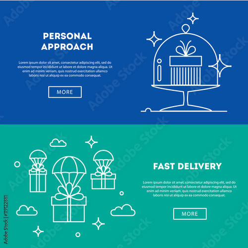 Gifts outline icons set for celebrating card, interface, illustration. Modern vector illustration and stylish design element