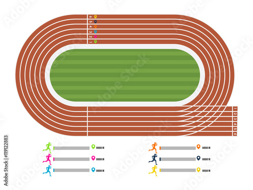 Running Track with statictics for Sports concept. photo