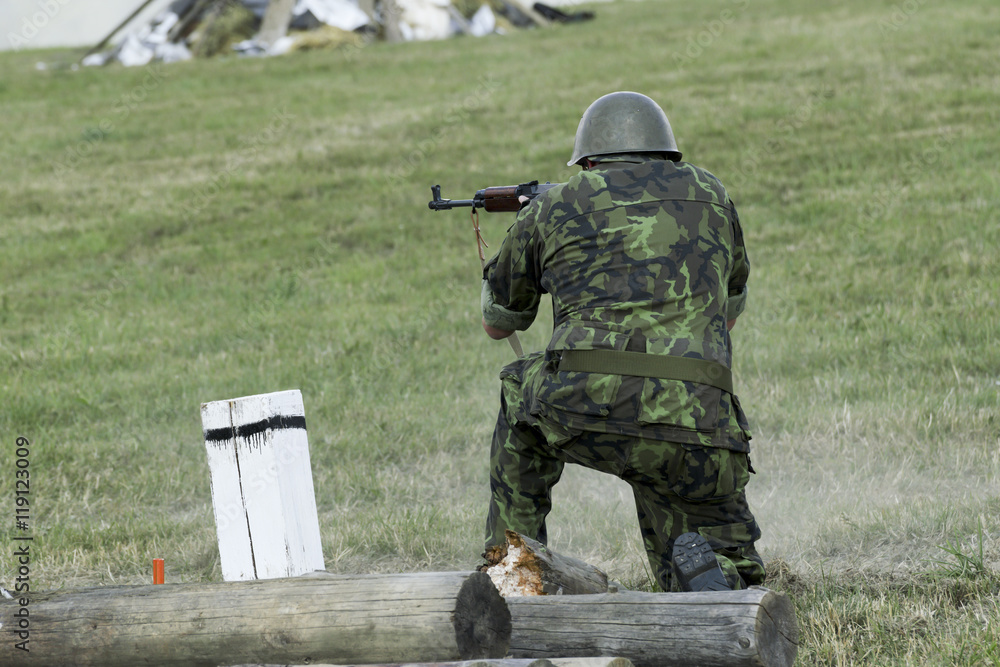 Fototapeta premium troops and equipment in the historic Battle