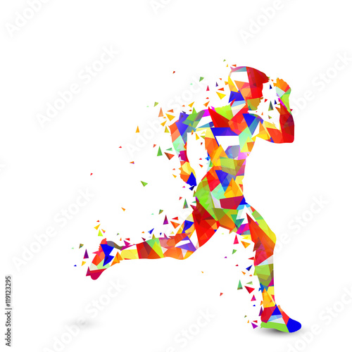Abstract Running Man for Sports concept.
