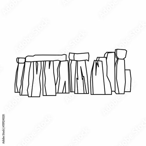 Stonehenge icon in outline style isolated on white background. Landmark symbol