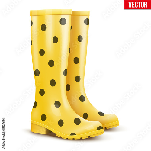 Pair of yellow rain boots