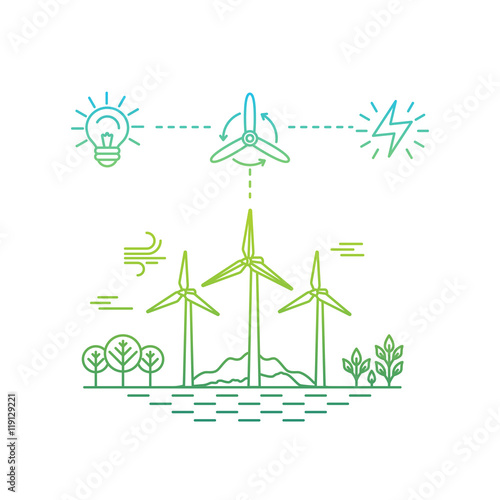 Vector illustration in simple linear flat style - alternative en