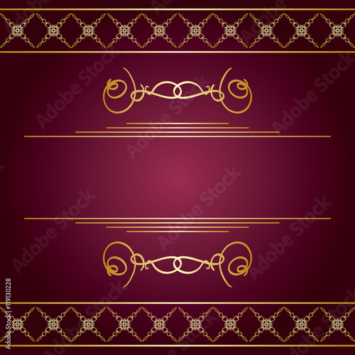 violet vector background with golden decorative ornaments