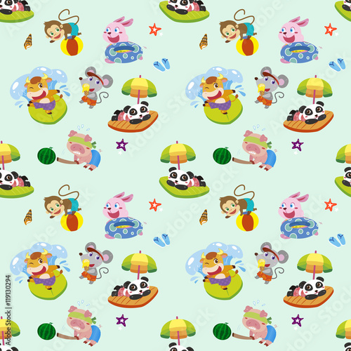 Animals seamless pattern design