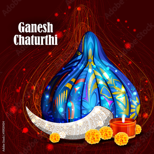Lord Ganpati on Ganesh Chaturthi background