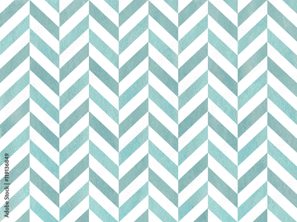 Watercolor stripes background, chevron.