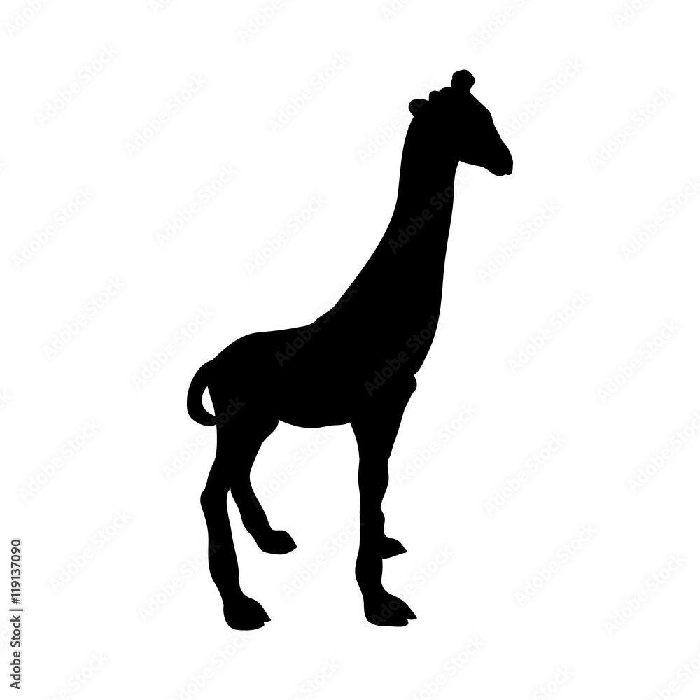 Fototapeta premium Black giraffe silhouette