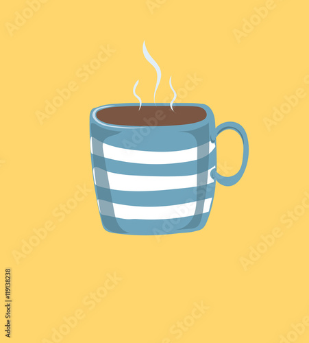 Blue and white stripy mug.