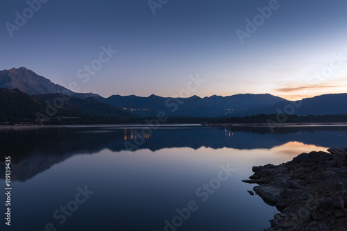 Fototapeta Naklejka Na Ścianę i Meble -  Dusk at Lac de Codole in Corsica