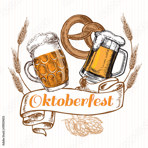 Octoberfest hand drawn set