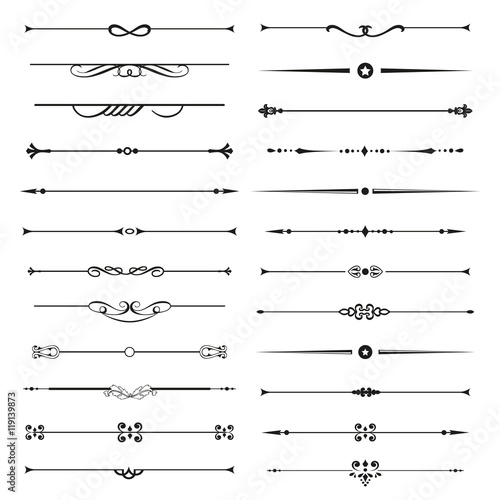 Vector set of calligraphic design elements and page decor 