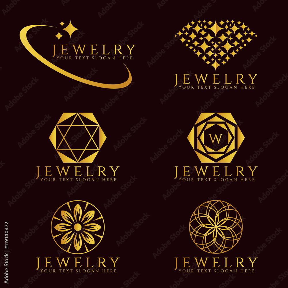 Luxury Organic Jewellery Diamond Flower Monogram Logo