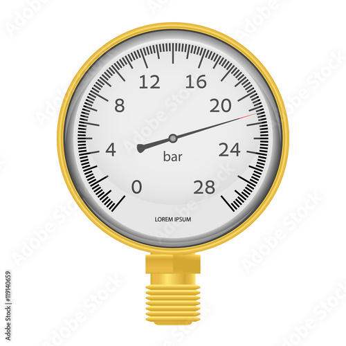 Vector illustration. Gold manometer.