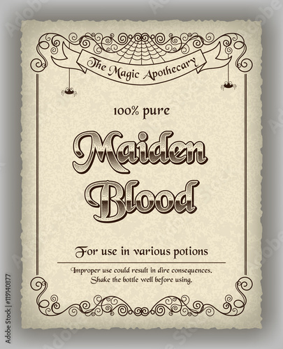 Halloween apothecary label