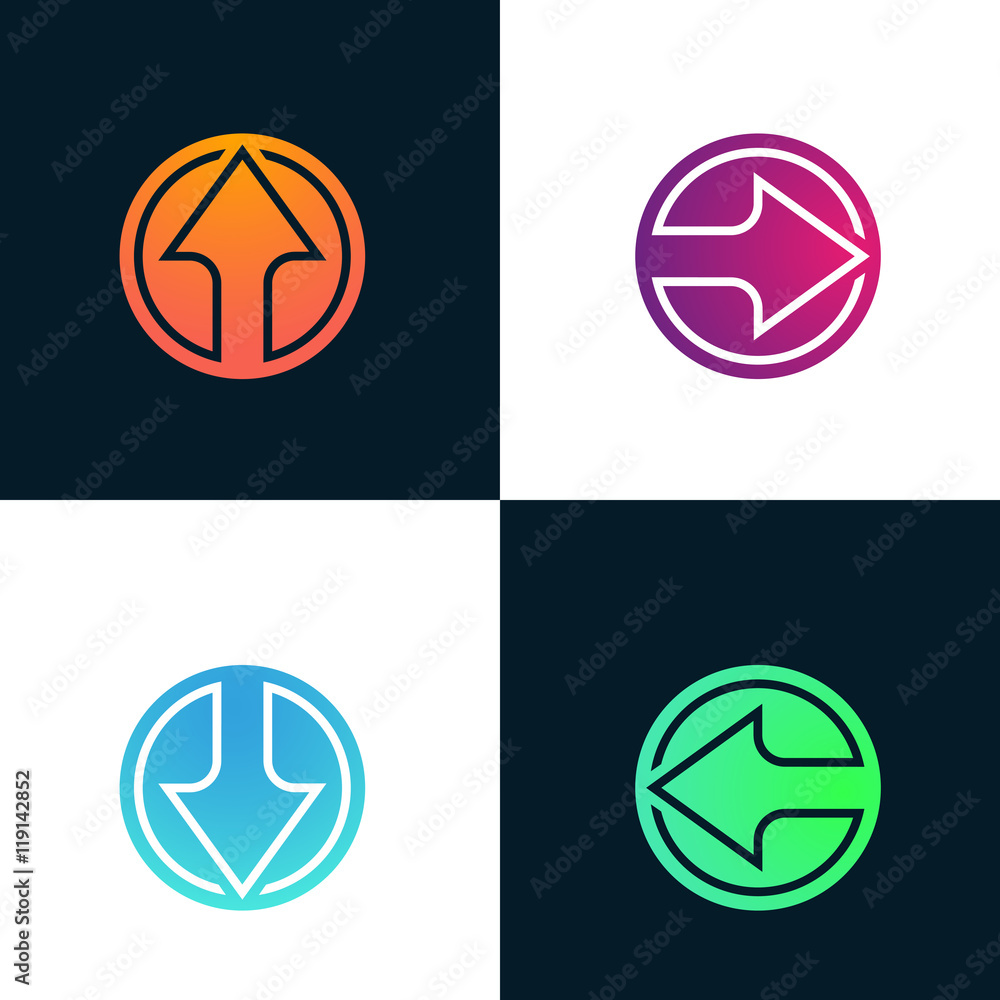 Arrow abstract logo company sign vector design
