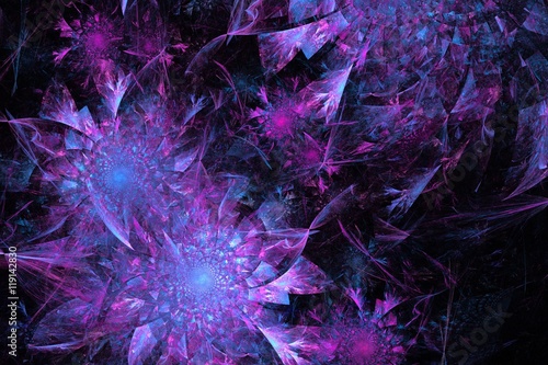 fractal purple crystal flowers