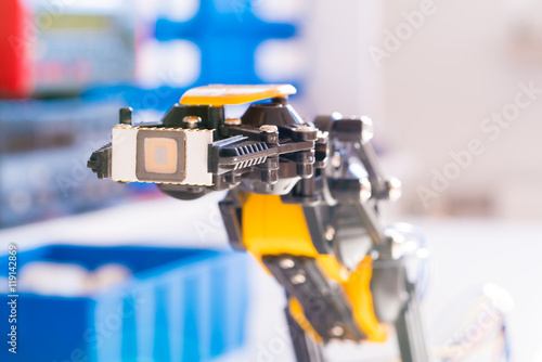 IC electronics chip in robot arm