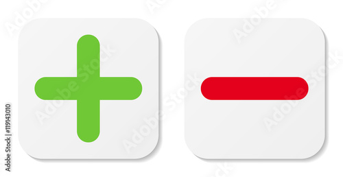 plus & minus sticker icons