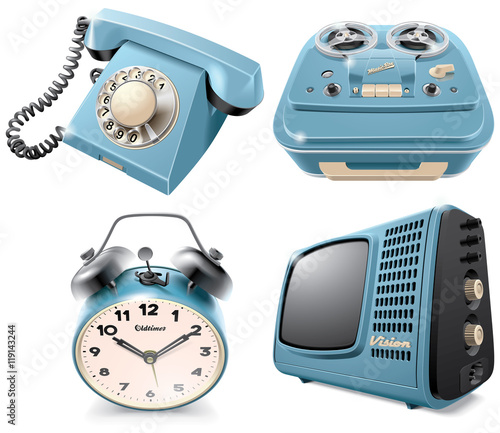 Vintage objects icons