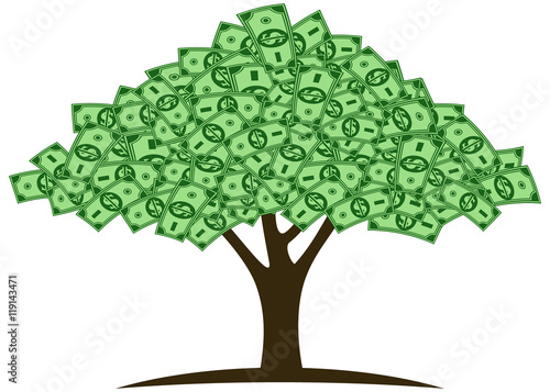 Money tree. Vector illustration.