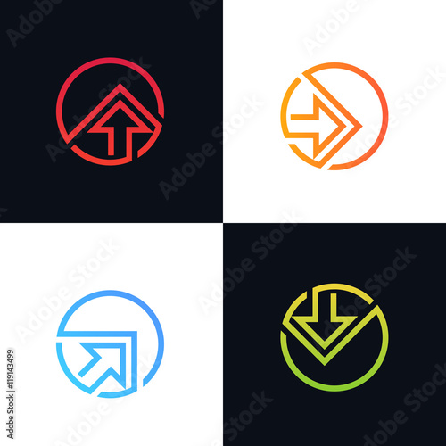 Abstract arrow logo rise sign symbol element icon vector design