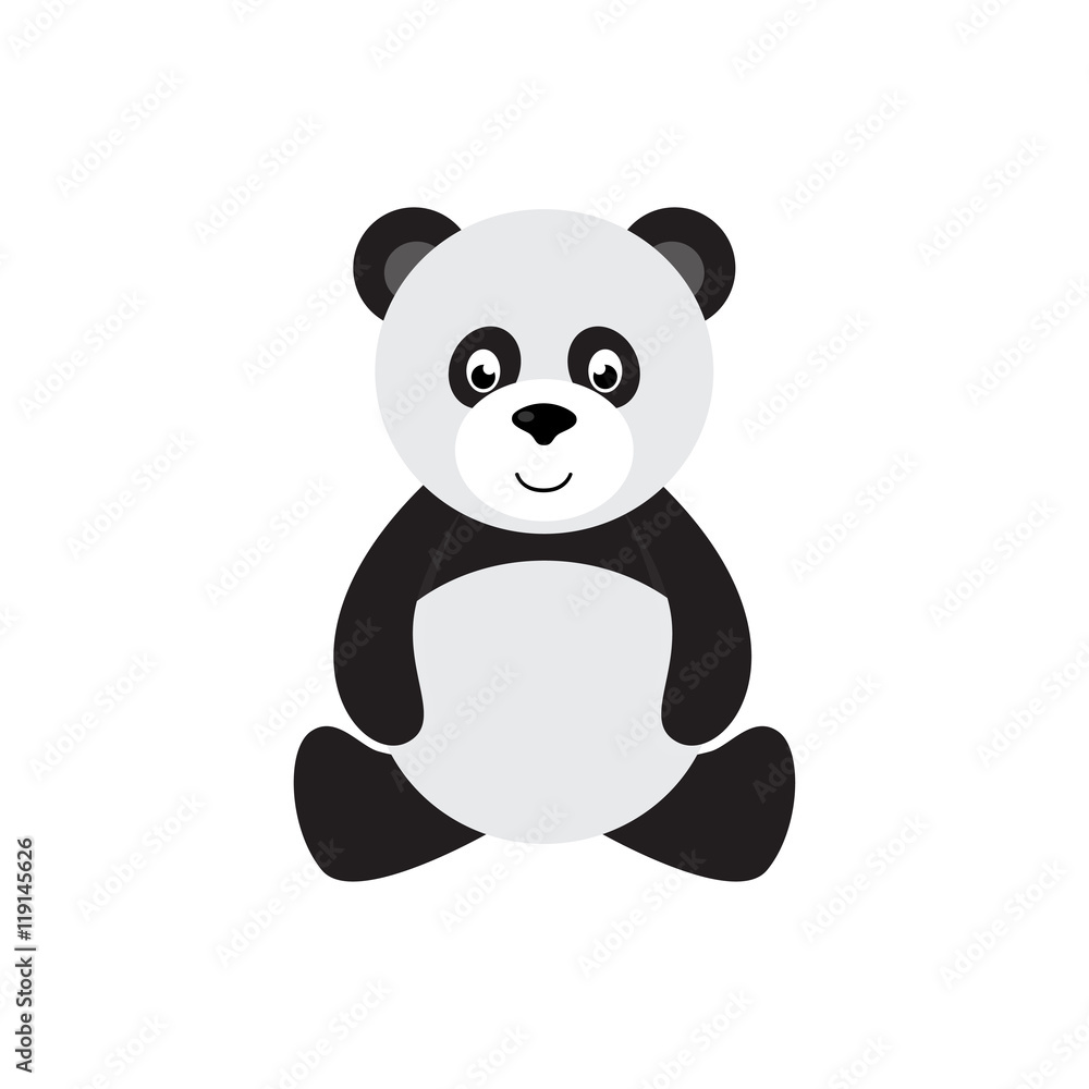 Naklejka premium cartoon panda sitting