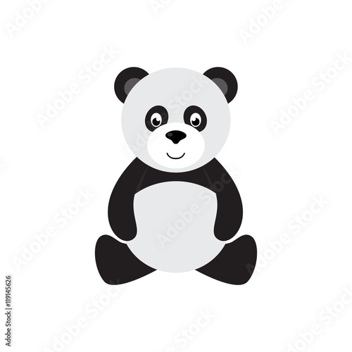 cartoon panda sitting