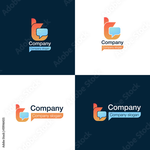 T letter logo icon for social media app company