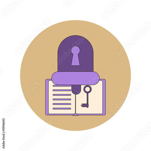 Back to School and Education Vector Flat Design bell and key