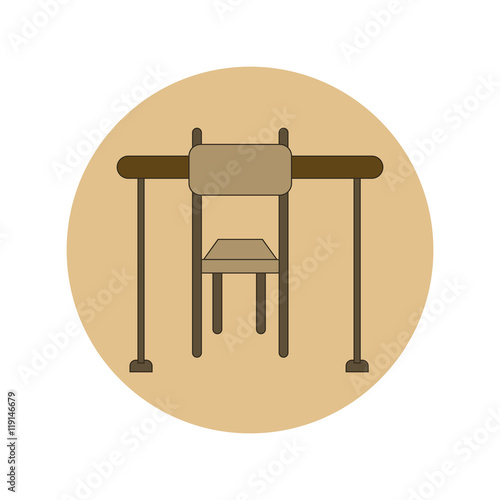 Back to School and Education Vector Flat Design School Desk