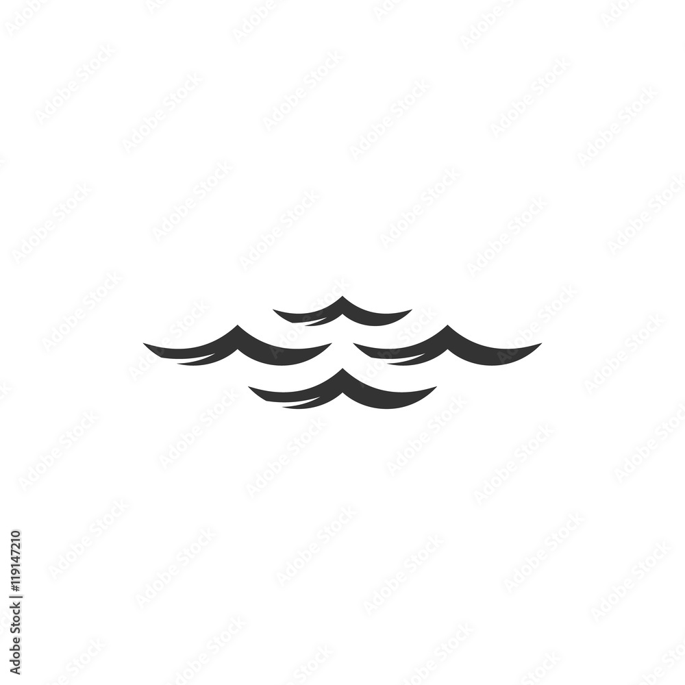 Obraz premium Waves icon isolated on white background