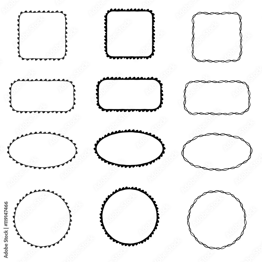 Doodle ink frames - vector Doodle ink frames - vector