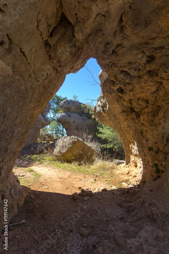 Rocks with capricious forms in the enchanted city of Cuenca  Spain