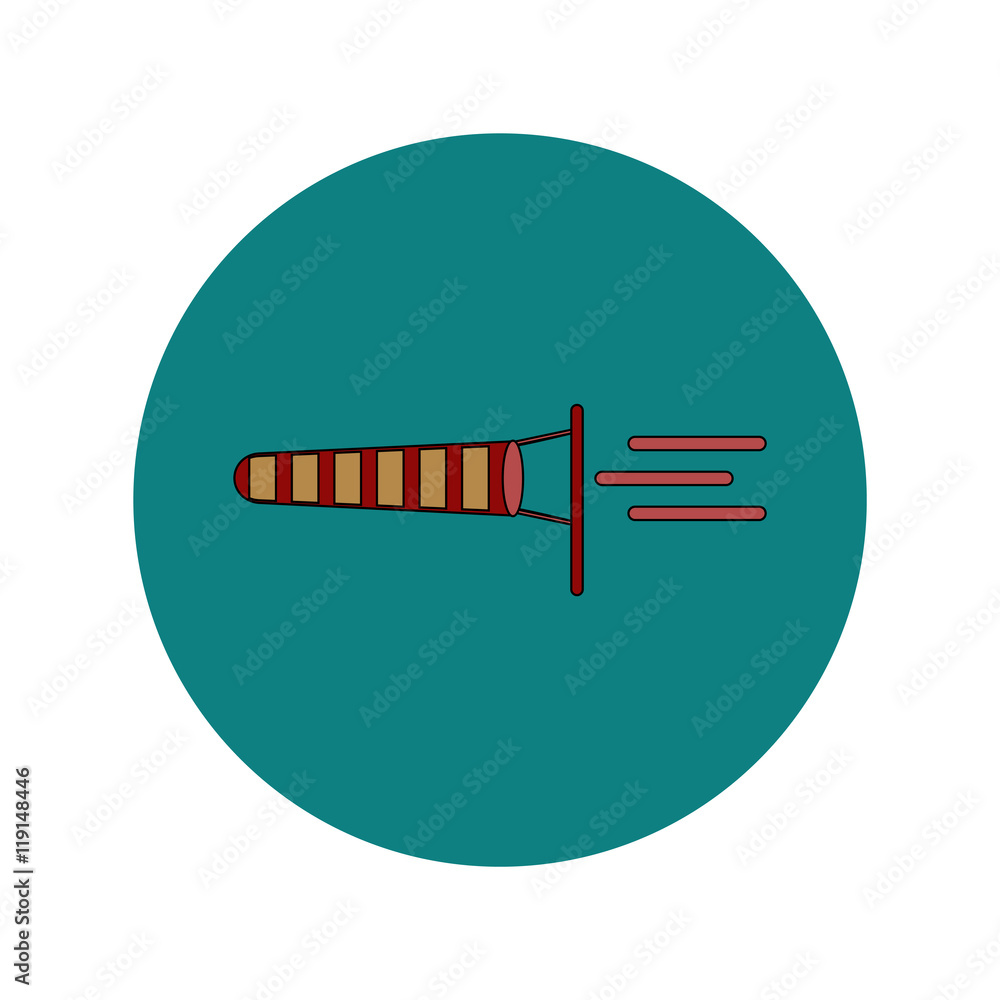 Vector illustration in flat design of storm and wind cone Vector illustration in flat design of storm and wind cone