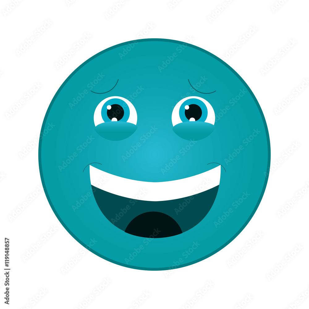 Fototapeta premium flat design laughing emoticon icon vector illustration