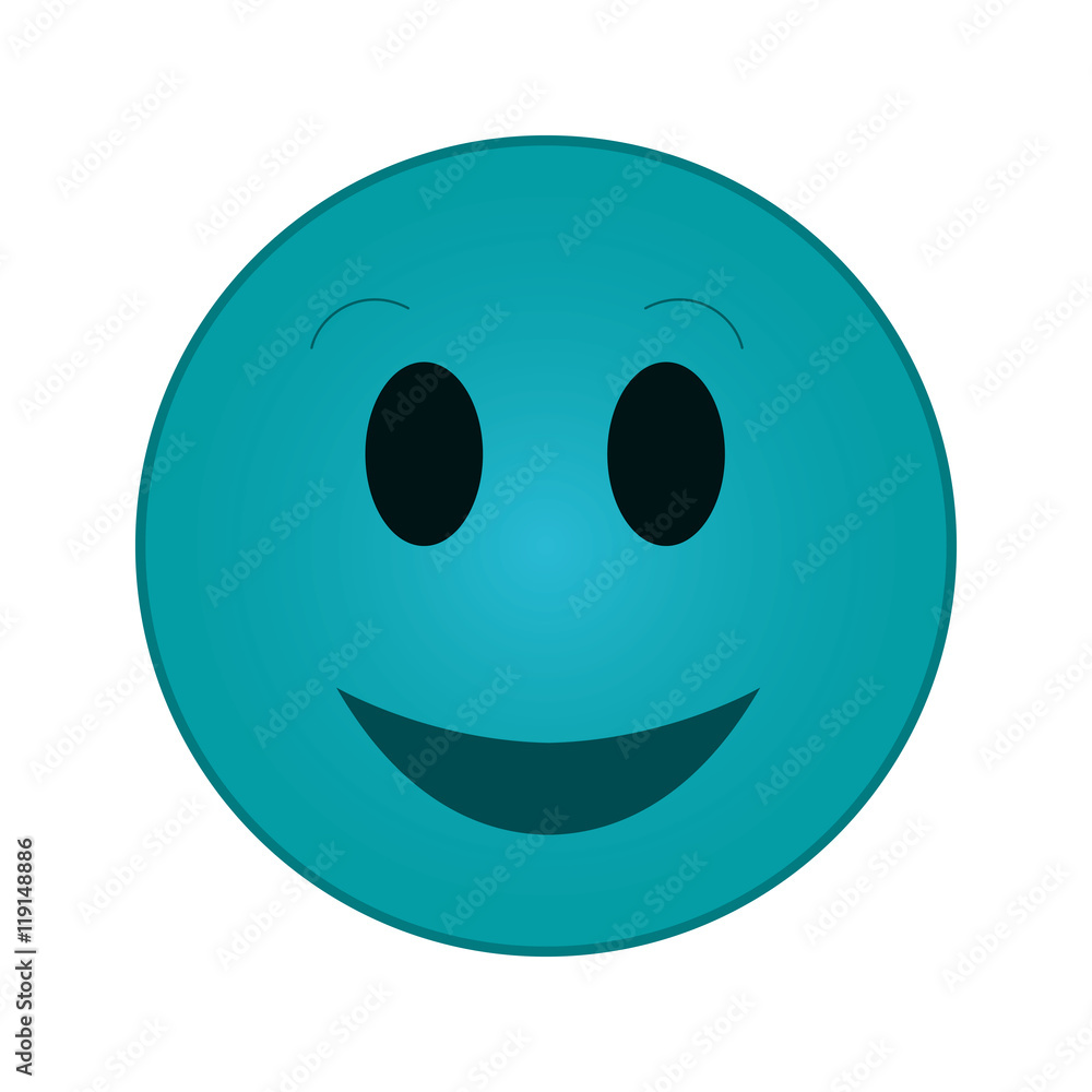 flat design smile emoticon icon vector illustration