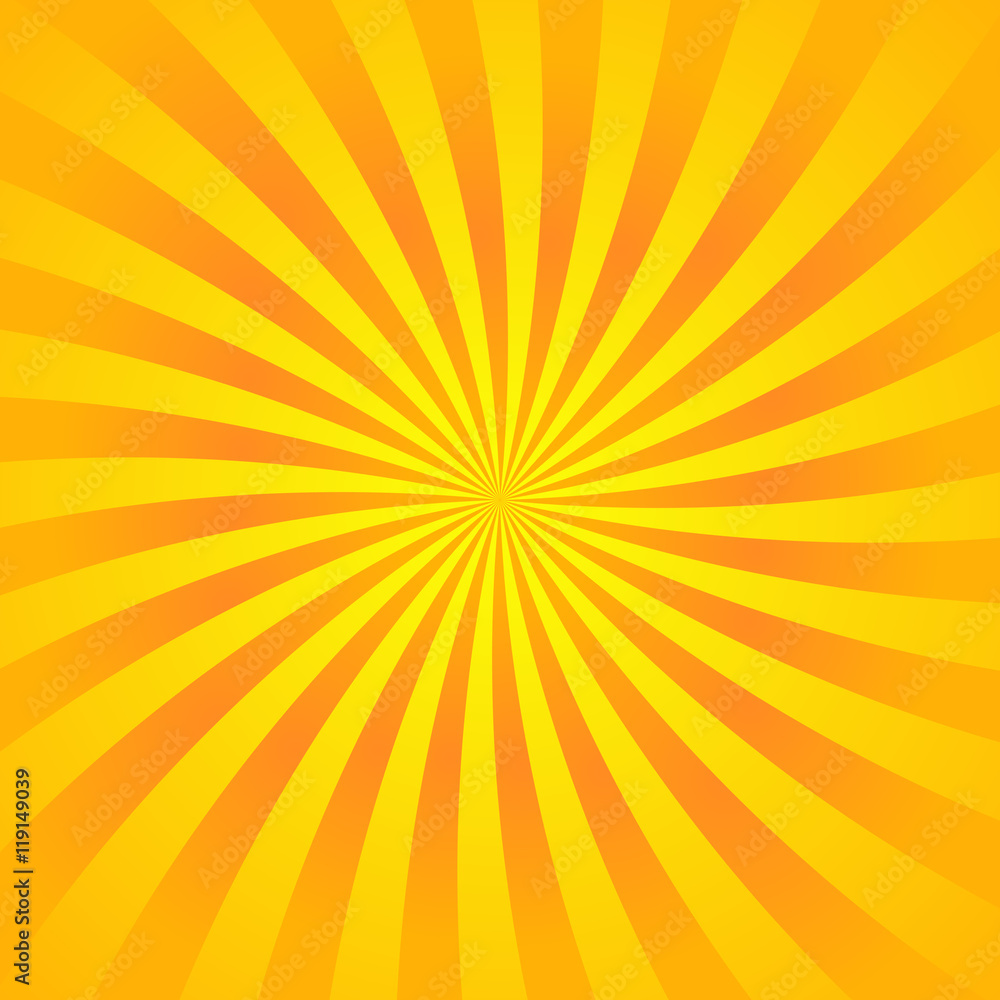 Yellow-orange rays poster. Popular ray star burst background television vintage. Dark-light bright abstract texture with sunburst, flare, beam. Retro art design Glow bright pattern Vector Illustration Yellow-orange rays poster. Popular ray star burst background television vintage. Dark-light bright abstract texture with sunburst, flare, beam. Retro art design Glow bright pattern Vector Illustration