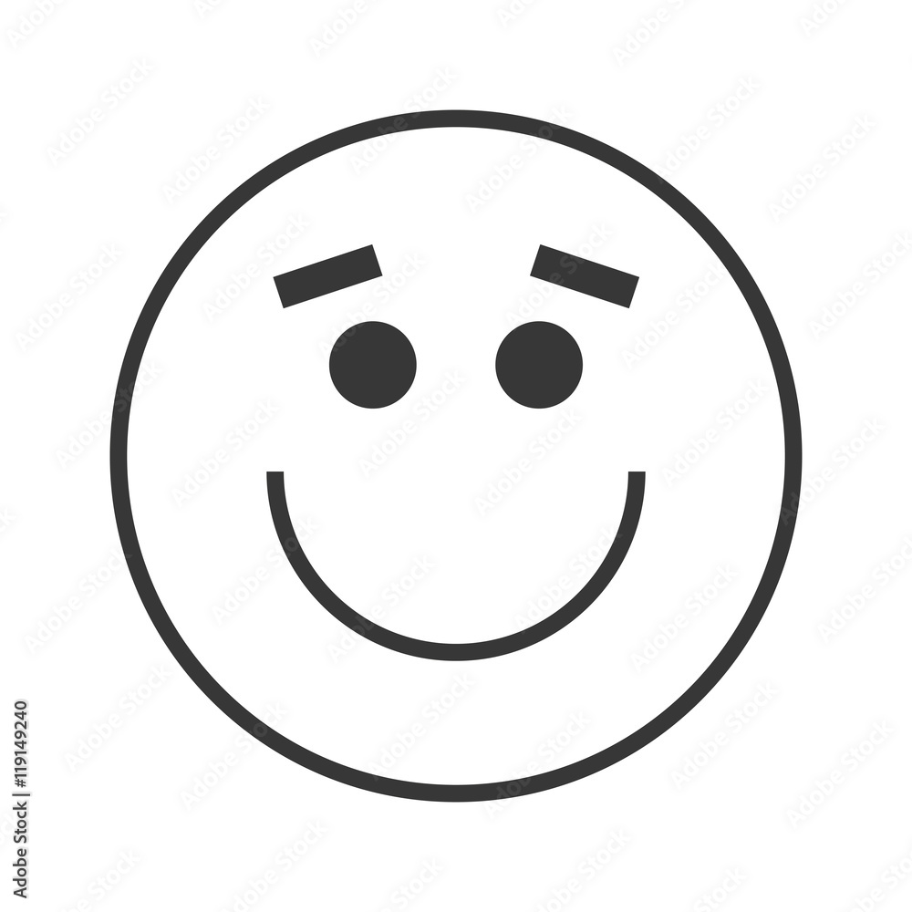 Fototapeta premium flat design smile emoticon icon vector illustration