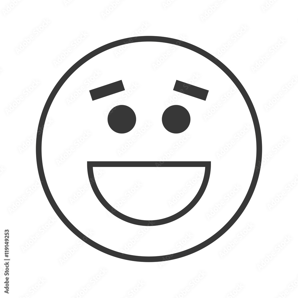 flat design smile emoticon icon vector illustration flat design smile emoticon icon vector illustration