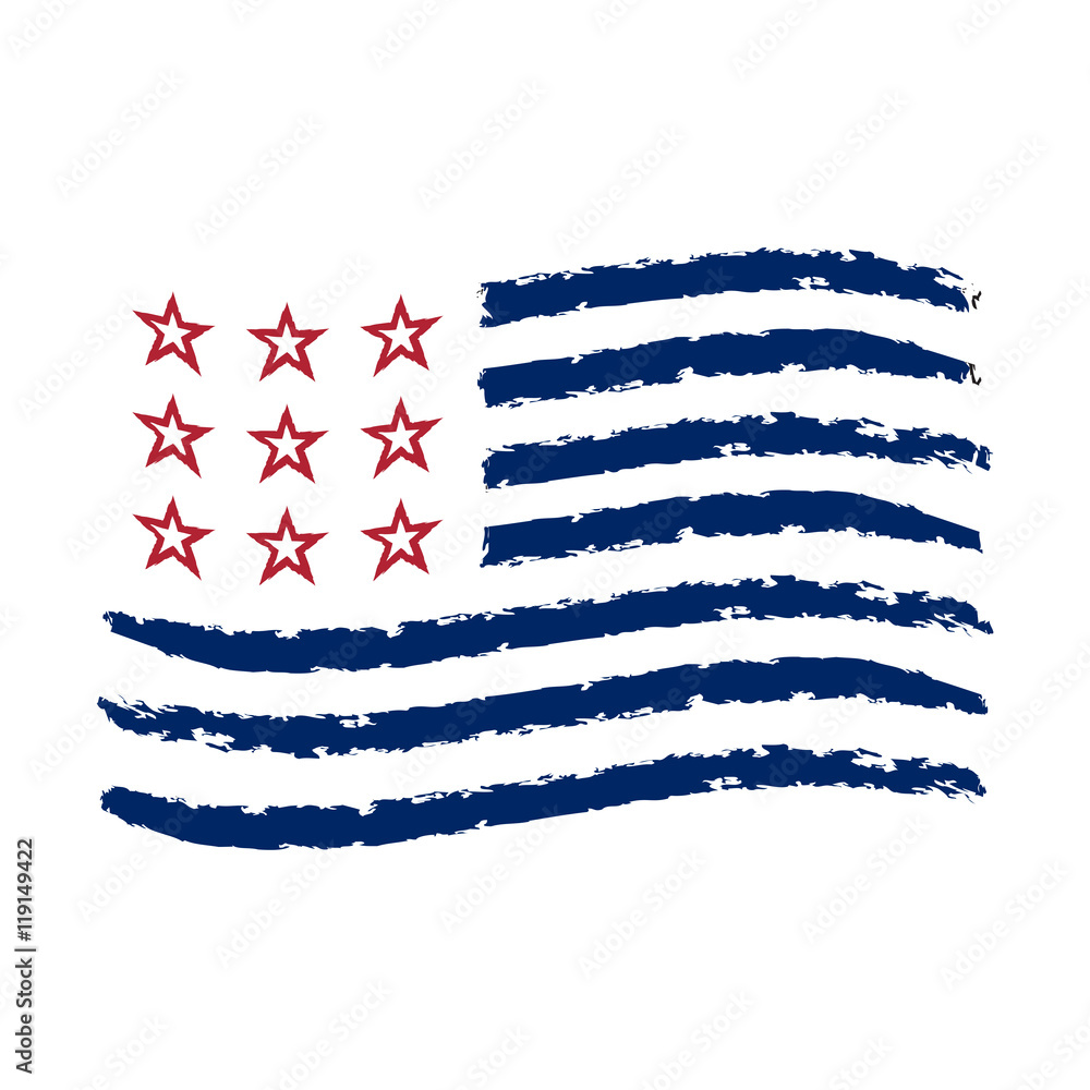 Obraz premium American flag grunge, symbol for 4th July, Independence Day celebration. Patriotic Typography Graphics. National design. Fashion Print for sportswear apparel, t shirt, card, banner Vector illustration